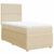 vidaXL Box spring postelja z vzmetnico krem 90x200 cm blago