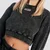 GymBeam Women‘s Aura Cropped Sweatshirt Washed Black