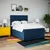 Vidaxl Box spring postelja z vzmetnico modra 140x190 cm blago
