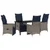 Set stola i stolica s jastukom 5 pcs Siva PE ratan