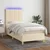 Vidaxl Box spring postelja z vzmetnico LED krem 80x200 cm blago