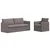 Set sofe 2 pcs Sivosmeđa 196 x 82 x 85 cm Tkanina