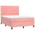 Vidaxl Box spring postelja z vzmetnico roza 140x200 cm žamet