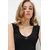 Trend Alacati Stili Ženska bluza bez rukava Alc-X13753, V-izrez, Crna