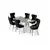 HANAH HOME Rasklopivi trpezarijski sto i stolice (7 delova) Esla Anthracite Chrome Black