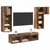 TV zidne jedinice Zidne 5 pcs Crni hrast Konstruirano drvo