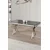 Hanah Home trpezarijski sto Raja, 130 × 80 cm, ploča u dekoru crnog mermera, hromirane noge