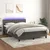 Vidaxl Box spring postelja z vzmetnico LED temno siva 140x200 cm žamet