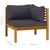 Modularna kutna sofa s tamnosivim jastucima bagremovo drvo