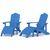Vrtne stolice Adirondack s osloncima za noge 2 kom HDPE plave