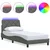 vidaXL Posteljni okvir z LED brez vzmetnice temno siv 90x200 cm blago