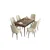 Hanah Home Set Trpezarijski sto i 6 stolica Are, Krem-braon