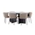 Venture Design Jedilna garnitura Strada miza s 6 stoli Edina 120x74 cm črno rjava
