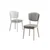 Hanah Home set trpezarijskih stolica Nape 4 kom, siva tkanina Babyface, bele metalne noge