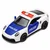 Policijski športni avtomobil, kovinski, na vleko, bel 1:43