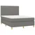 Vidaxl Box spring postelja z vzmetnico LED temno siva 140x190 cm blago