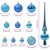 Set Božićnih Ukrasnih Kuglica 120 pcs Plava Plastika
