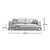 Atelier del Sofa Trosed na razvlačenje Montana 91x85x223cm Sivi
