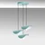 Opviq Luster Eger-Mr-964, 75-106cm, O50 cm, 3xE27, Tirkizni