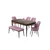 Hanah Home trpezarijski set Pir, sto, 4 stolice i klupa, ploča u dekoru drveta Baroque, roze tkanina Babyface