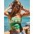 Bershka Top  rumena / zelena / rdeča / bela
