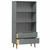 Regal za knjige MOLDE sivi 85x35x170,5 cm od masivne borovine