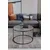 Hanah Home Royal klub sto O 75 cm, crna / providno staklo