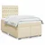 Vidaxl Box spring postelja z vzmetnico krem 120x190 cm blago