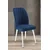 Hanah Home set trpezarijskih stolica Platinum 6 kom, teget tkanina Jerry, bele metalne noge
