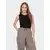 Black Womens Ribbed Basic Top ONLY Majli - Women