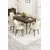 Hanah Home trpezarijski set Nix, sto na razvlačenje i 6 stolica, ploča u dekoru drveta Baroque, krem tkanina Babyface