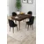 Hanah Home trpezarijski set Rut, sto na razvlačenje i 4 stolice, ploča u dekoru drveta Baroque, crna tkanina Babyface