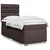 Vidaxl Box spring postelja z vzmetnico temno rjava 90x200 cm blago