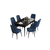 Hanah Home Set Trpezarijski sto i 6 stolica Are, Plavo-crni