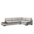 Atelier del Sofa Ugaona garnitura Tulip 97x80x313cm Svetlosiva