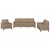 3-dijelni set sofa s jastucima boja cappuccina od umjetne kože