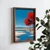 WallXpert uramljena MDF slika NAL026-70, crvena stabla pored plave reke, u stilu uljane slike, 50 x 70 cm