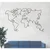 WallXpert metalni zidni ukras 5316, linijska mapa sveta, 100 x 60 cm, crni