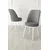 Hanah Home set trpezarijskih stolica Jaxe 2 kom, siva tkanina Babyface, bele metalne noge