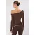 Trendyol Milla Ženska majica Thmss25Ts00004, Smeđa