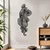 WallXpert metalni zidni ukras DCV-1002-MT, apstraktni uvijeni oblik od linija, 50 x 20 cm, crni