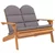 Vrtna klupa Adirondack s jastucima 126 cm masivno drvo bagrema