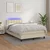 Vidaxl Box spring postelja z vzmetnico LED krem 120x200cm umetno usnje