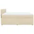 Vidaxl Box spring postelja z vzmetnico krem 200x200 cm blago