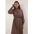 Trendyol Modest Ženska haljina Tctss25Eb00117, Smeđa