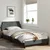 Vidaxl Posteljni okvir Dover temno siv 100x200 cm blago