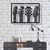 WallXpert metalni zidni ukras 5068, vratovi četiri gitare u ramu, 76 x 51 cm, crni