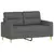 2-dijelni set sofa s jastucima tamnosivi od tkanine