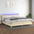 Greatstore Box spring postelja z vzmetnico LED krem 200x200 cm blago