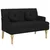 Klupa s jastucima crna 113 x 64,5 x 75,5 cm od tkanine